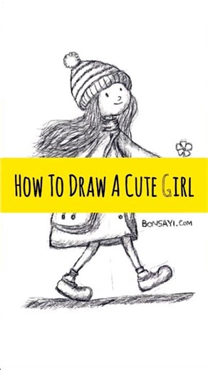 How to Draw a Cute Girl Walking Step by Step | Easy Drawing Tutorial for Beginners #howtodraw
