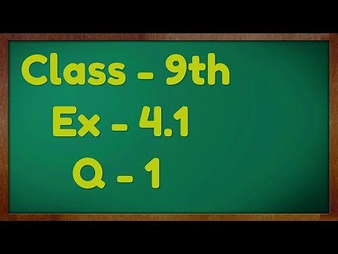 Class - 9th, Ex - 4.1, Q 1 (Linear Equation in Two Variable) Maths NCERT CBSE