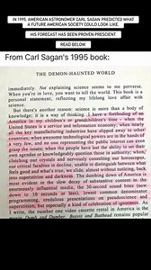 In 1995, Carl Sagan predicted the current moment. | The Intellectualist