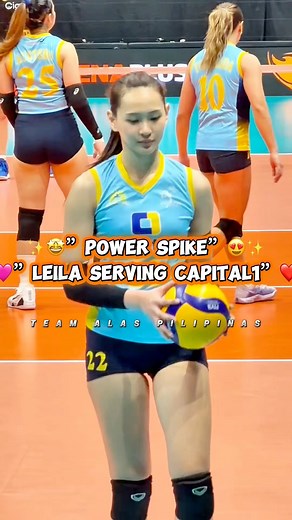 💕 “All heart, all power — Leila Cruz dominating the court! 💛🏐 #Capital1Strong” #LeilaCruz #TheHeartOfVolleyball #volleyballqueen #localsports #fblifestyle #TopFans | Team Alas Pilipinas