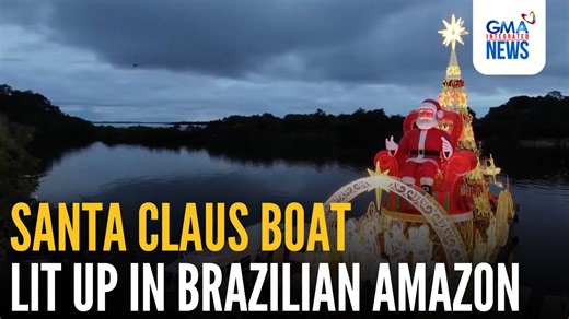 SANTA CLAUS BOAT IN BRAZILIAN AMAZON 🎅 A festively decorated Santa Claus boat lit up the Rio Negro community with fireworks on December 18, bringing presents, joy and holiday cheer to indigenous and riverine families in remote Amazon regions. It aims to provide Christmas celebrations to families in isolated areas, delivering gifts and festive experiences directly to their communities via river transport, an initiative organized by Manaus City Hall. Courtesy: Reuters | GMA News