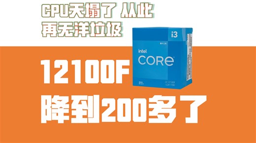 CPU天塌了神U12100价格降到了200多 直接杀没洋垃圾 24年性价比最高的神U I3-12100F到底有多强 高性能CPU真的不贵