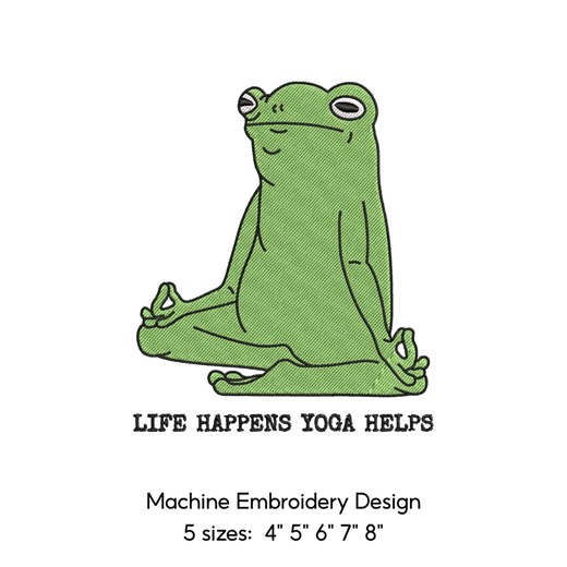 Yoga Frog Machine Embroidery Design (digital Download) – 5 Sizes - Etsy