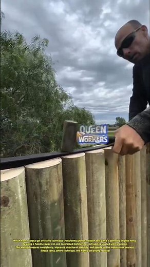 Satisfying Fence Build Hack 🔨 Perfect Straight Finish!
