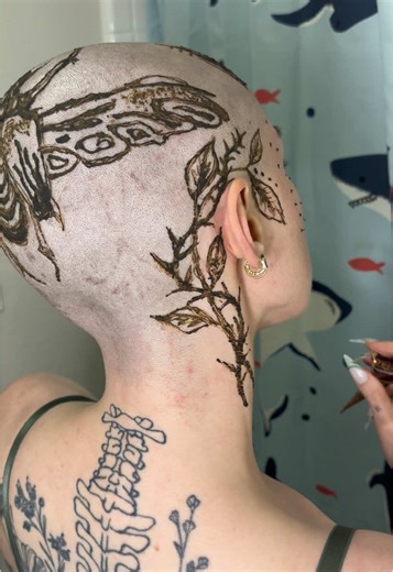 Henna Art Transformations on Shaved Heads