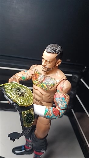 WWE Cm punk as world champion #shorts #wweactionfigures #wwetoys