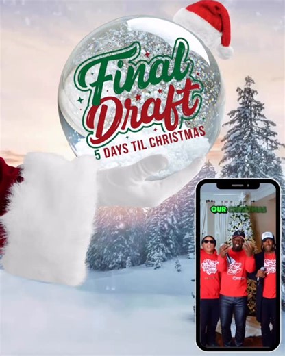 Final Draft on Instagram: "TOMORROW IS THE DAY!!! Dec 20th “5 Days Til Christmas” 🎄🎶🎁 Get Your Autographed Ticket Officialfinaldraft.com #finaldraft #christmas #rnb"