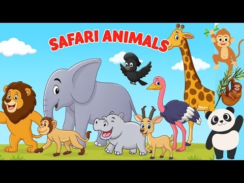 Colorful Safari Animal Sounds Song | Color Learning Song For Kids