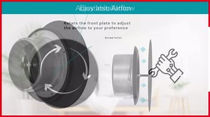 4 inch Black/Anthracite Metal Diffuser - Adjustable Vent for Wall - Ceiling Duct Cover with Front Plate - Universal Valve for Exhaust an Supply Air - Round Ventilation Covers