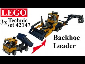 3x LEGO Technic set 42147 conversion to Backhoe Loader (DIY and TUTORIAL)