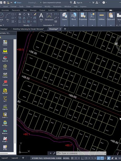 Interpolasi label elevasi jalan atau saluran di autocad#drafter #Surveyor #arsitek #tekniksipil #Autocad #civilengineers #autocadtutorial #defpro_plugins #Defprogroup
