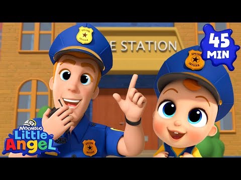 What Does a Policeman Do? 🚓🕵️‍♂️ | Little Angel | Moonbug Kids Cartoon Adventure