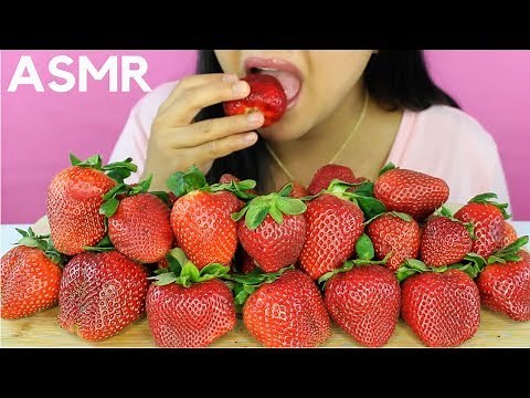 Big and Juicy STRAWBERRIES Asmr Eating Sounds
