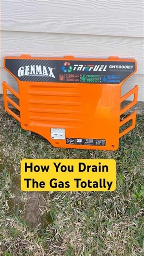 How To Drain The Gas Genmax Tri Fuel Inverter Portable Generator