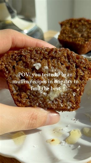 After testing 9 bran muffin recipes in one day, I feel confident that I found my new favorite recipe. Bake off here: https://www.thepancakeprincess.com/best-bran-muffin-bake-off/ | The Pancake Princess