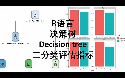 R语言 决策树 decision tree 二分类评估指标 机器学习