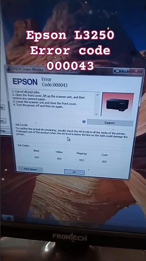 Epson L3250Error code 000043 #epsonprinter