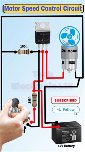 TechElectronic Bhai on Instagram: "12V DC Motor Speed Controller Using IRFZ44N | Powerful PWM Control Circuit 🔥 DIY Project #motorspeedcontroller #irfz44n #12vmotor #pwmcontroller #electronicsproject #diyproject #techreels #viralreels #dccontroller #motorcontrol #reelstrending #instareelsindia #desijugaad #innovationindia #circuitdesign 12V motor speed controller IRFZ44N MOSFET controller PWM motor circuit DC motor control DIY high power motor driver speed control module IRFZ44N wiring electron