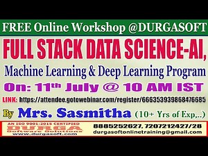 FULL STACK DATA SCIENCE-AI (FREE Workshop) Online Training @ DURGASOFT