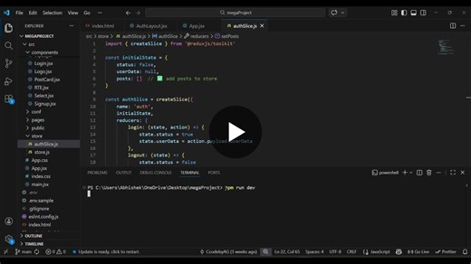 #react #reactjs #javascript #tailwindcss #redux #appwrite #vercel #webdevelopment #frontend #fullstack #reactdevelopment #webdev #programming #coding #developer #buildinpublic | Abhishek Goswami