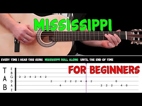 MISSISSIPPI | Easy guitar melody lesson for beginners (with tabs) - Pussycat