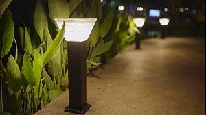 Engrepo Solar Post Lights Outdoor 23.6 Inch Solar Powered Street Lights Dusk to Dawn White Light and Warm Light Two-Color Switching for Lawn, Pathway, Driveway, Front/Back Door. ZC5004