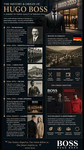 HISTORY AND ORIGIN OF HUGO BOSS #hugoboss #boss