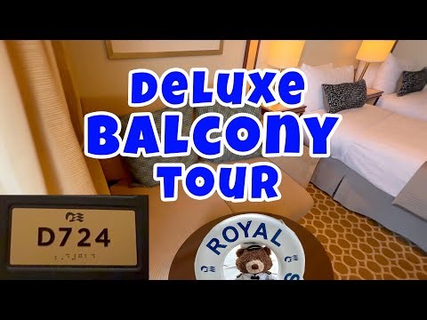 Deluxe Balcony stateroom tour on Royal Princess cruise ship