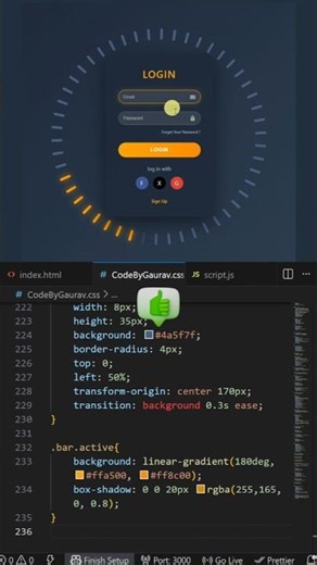 Modern Animated Login Form 😍#webdevelopment #htmlcss #coding