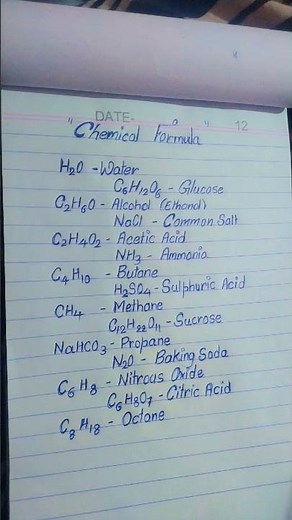 basic chemical formula in chemistry #chemistry #chemicalformula #ytshorts #learndaily #everydaynote