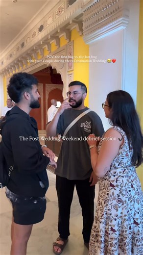 beatsbyjay on Instagram: "POV: the first hug vs. the last hug with your Couple during there Destination Wedding 😭❤️ a true BTS of what goes on during our Destination Wedding Events…the first hug 🫂❤️ vs. the last hug :(😭 Missing @fairmontjaipurindia w/ my favorite couple @anweshajb x @0mkar_ 🫂 Jaipur was such a vibe and the best thing to do is remember all the amazing moments and memories created! The Wedding Weekends go by with a blink of an eye so always remember to cherish it & live in the