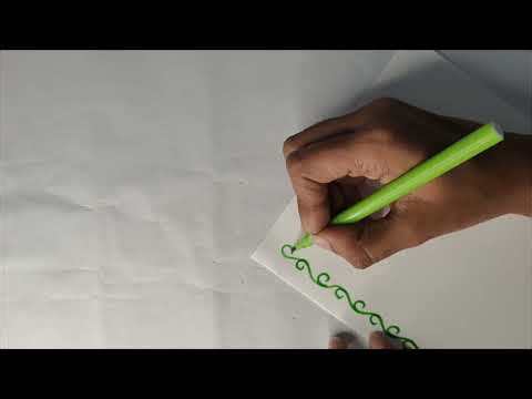 Easy Green Swirl Border Design for Project/File | ASMR | Bunnyy Artzz 🎨