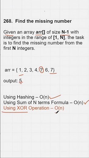 268. Find missing number | Missing number #leetcode #leetcodeproblems