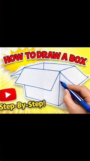 How to Draw a 3D Box Step by Step | drawing shorts#shorts #youtubeshorts #drawing #art