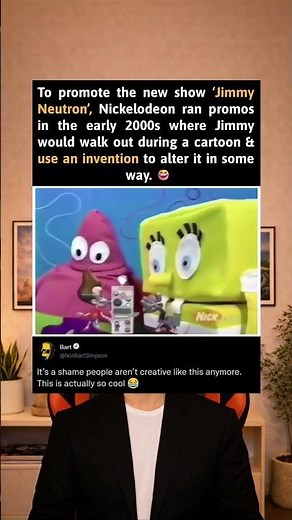 Jimmy Neutron promoting their new show during episodes of SpongeBob