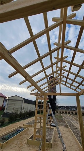354K views · 2K reactions | Finishing the trellis roof DIY project #gardentips #gardenideas #diyprojects #trellis #garden | Kabsat | Facebook