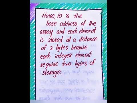 Two-Dimensional Array Example-2 Memory Representation & Address Calculation in Data Structures