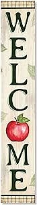 My Word! Outdoor Welcome Sign for Porch - Apple - Vertical Porch Board 8x47