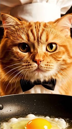 Orange Cat Makes Luxury Vietnamese Breakfast 🍳 Bánh Mì Chảo 5-Star Style! #Shorts