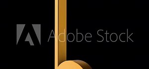 Golden musical notes rotating on an alpha channel background. Stock Video