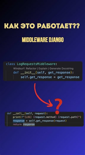 Пишем кастомный middleware в Джанго #рекомендации #python #программирование
