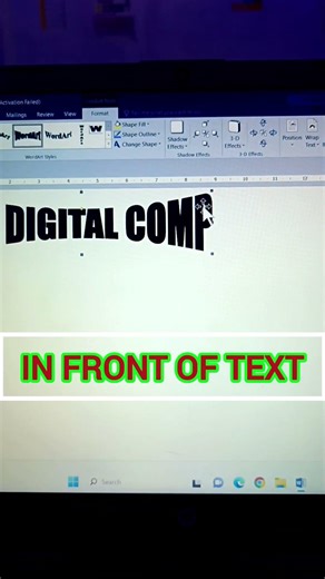 3D text एम एस वर्ड में कैसे बनाएं #motivation#shorts #msword_computer #viral #computer