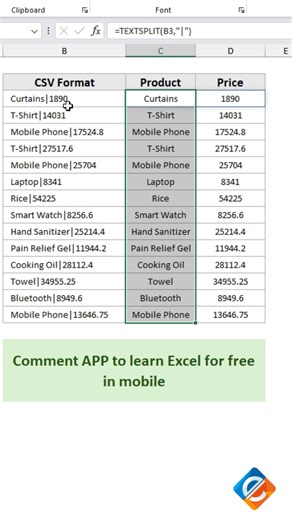 Split data into Excel format from CSV #Excel #exceltips #CSV | Excel Formulas Unleashed