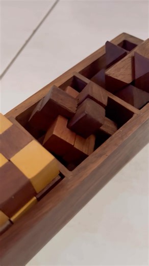 Three different wooden puzzles to solve 🧩 #puzzle #woodenpuzzle #brainteaser #3d #stem #shorts