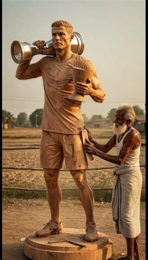 Ronaldo Smiling Victory Reaction Hand Crafted Sculpture