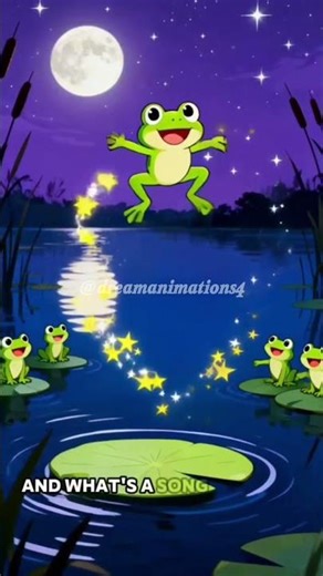 🐸 Cute Frogs Singing on Lily Pads! So Relaxing 🌙✨ #shorts #animation