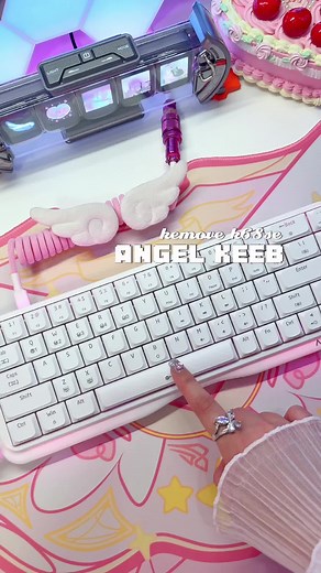 Angel White Kemove K68SE 65% Mechanical Keyboard with Colorful RGB