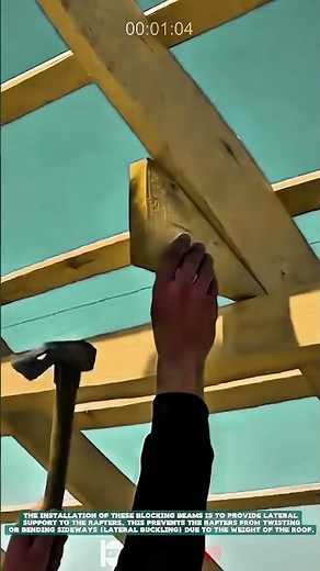 The Key to a Strong Roof Frame: The Process of Installing Support Beams (Blocking) by a Carpenter
