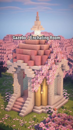 Building a Gazebo / Enchanting Room. #minecraft #minecraftbuilding #minecrafttutorial #fyp #viral