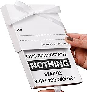 Prank Gift Useless Box: Popular Gifts For Women. Men, and Kids - Useless Box Prank Items & Best Gifts for Women, The Nothing Box Funny Novelty Gifts Make Hilarious White Elephant Gift